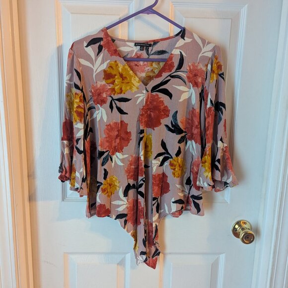Staccato floral gauze top with tie - medium - Picture 3 of 6